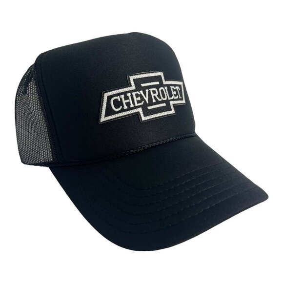 NEW VINTAGE STYLE CHEVROLET TRUCKS LOGO BLACK TRUCKER HAT CAP ADULT - Picture 1 of 3